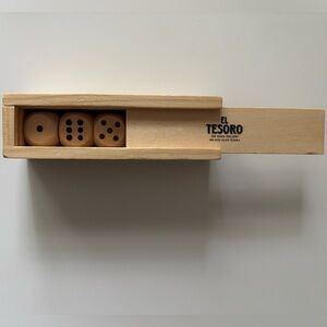 Spirits Light Wood Compact Drinking Game Standard 5 Dice in Slot Box